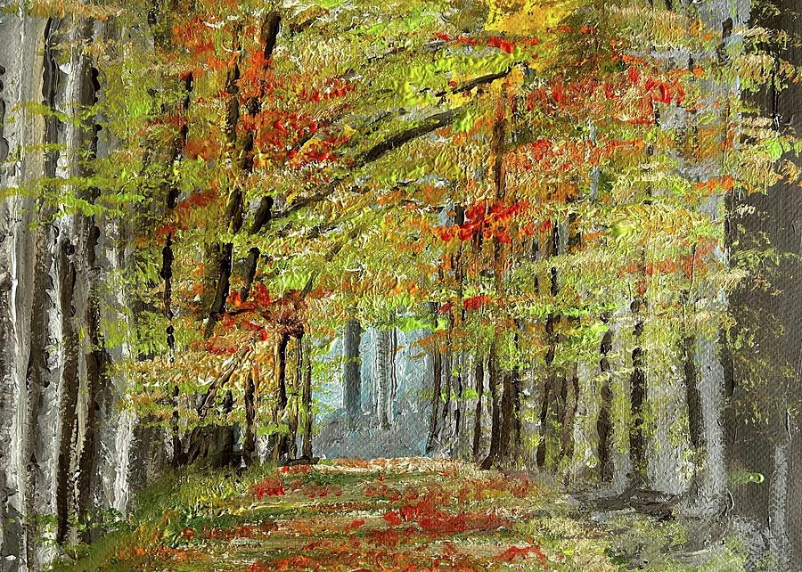 Birch Trees In The Autumn Painting By Mick Flynn Fine Art America