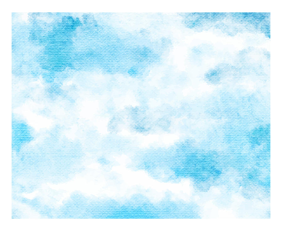 Blue And White Watercolor Clouds Pattern Digital Art By Donald Lawrence