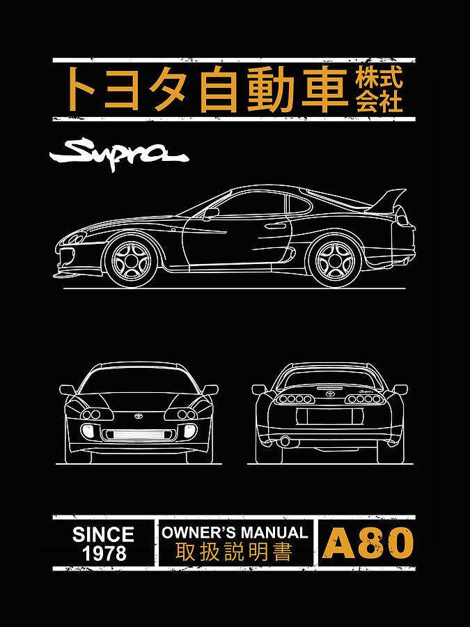 Blueprint Of The Supra Photograph By Mark Rogan Pixels