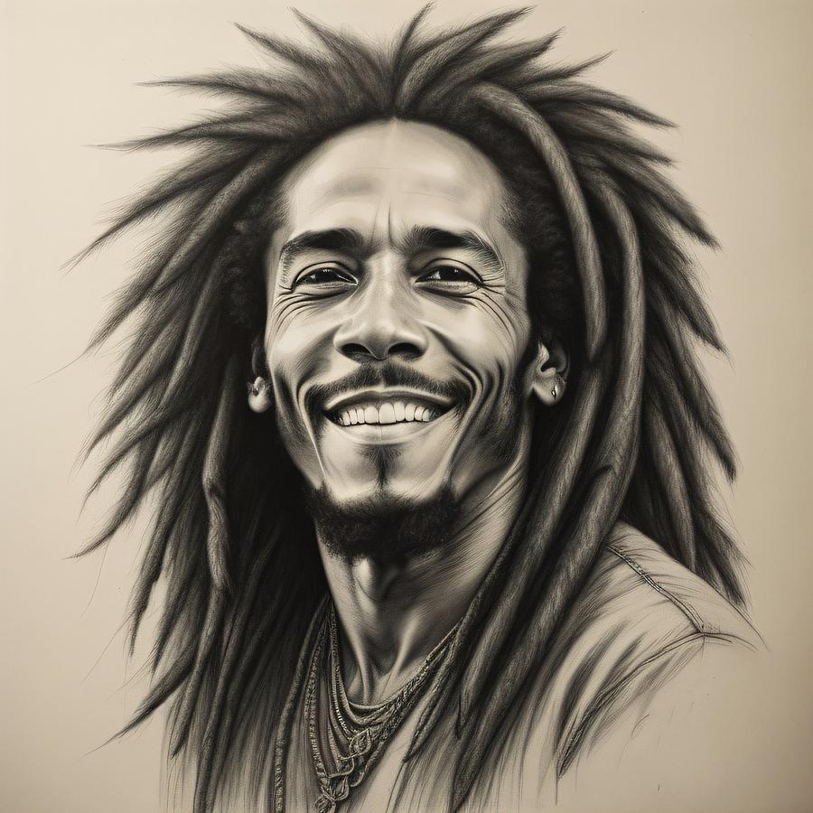 Bob Marley Sketch Digital Art By Bob Smerecki Fine Art America