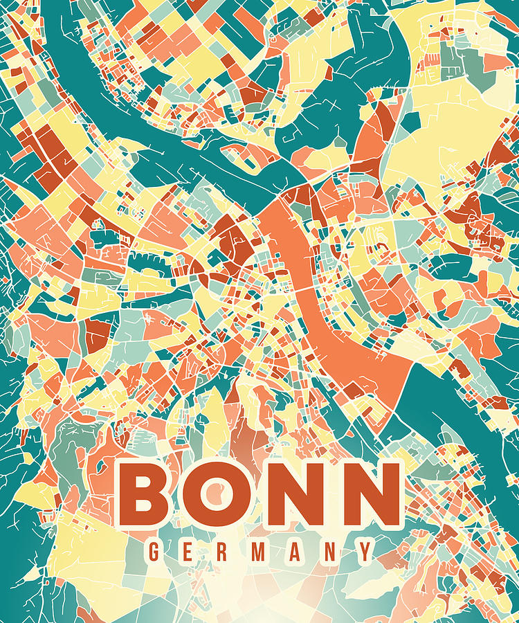 Bonn Germany Map Digital Art By Alexandru Chirila Fine Art America