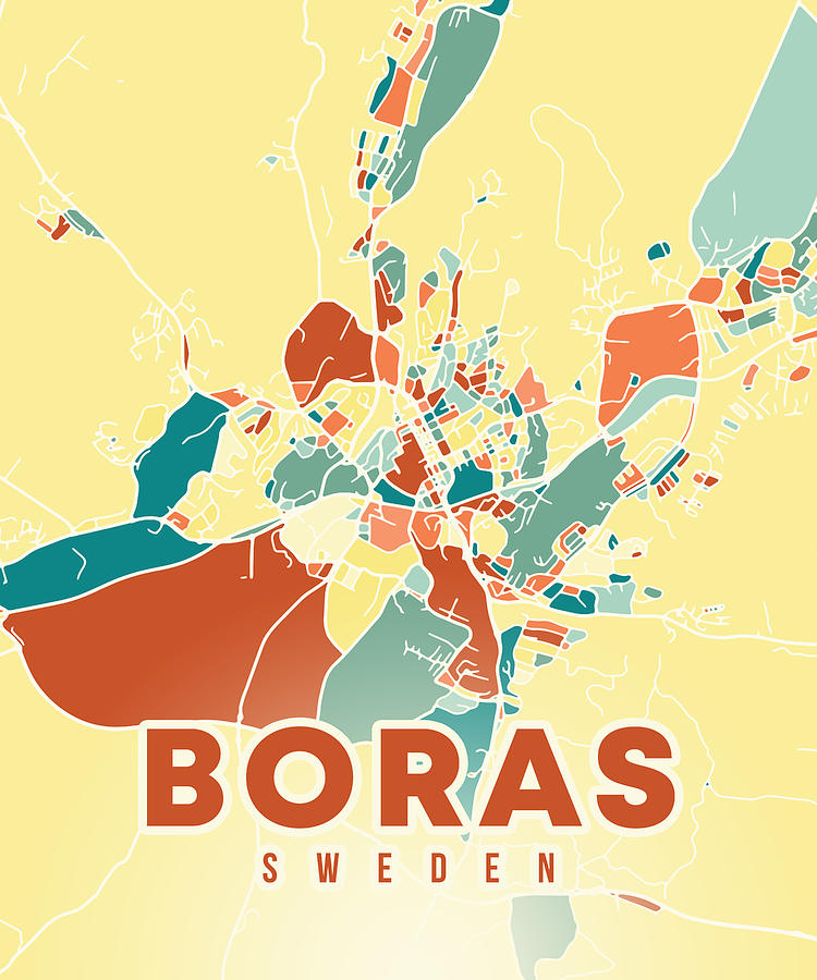 Boras Sweden Map Digital Art By Alexandru Chirila Pixels