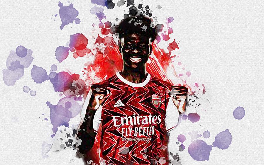 Bukayo Saka Arsenal Fc English Footballer Art Football Digital Art By