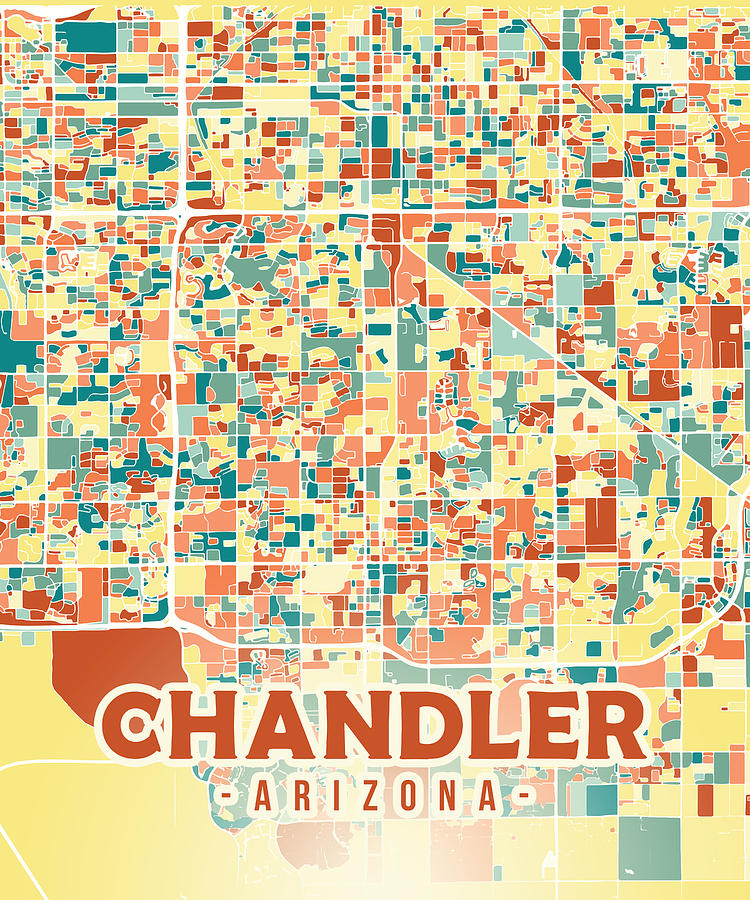 Chandler Us Map Digital Art By Alexandru Chirila Fine Art America