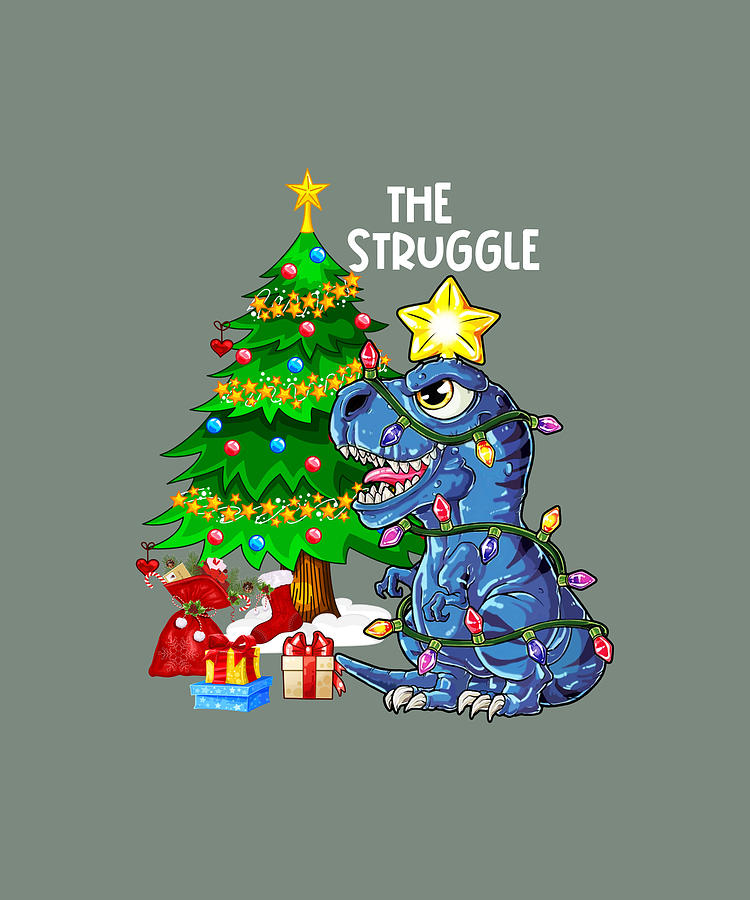 Christmas Tree Rex Funny Saurus Lovers Gift Digital Art By Felix Fine