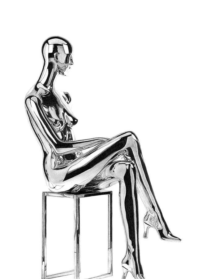 Chrome Lady Drawing By Paul Stowe Fine Art America