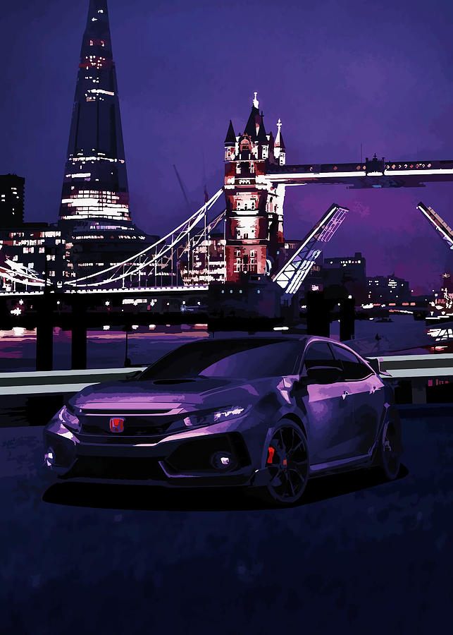 Civic Type R Poster Nueman Tapestry Textile By Paula Saunders Fine