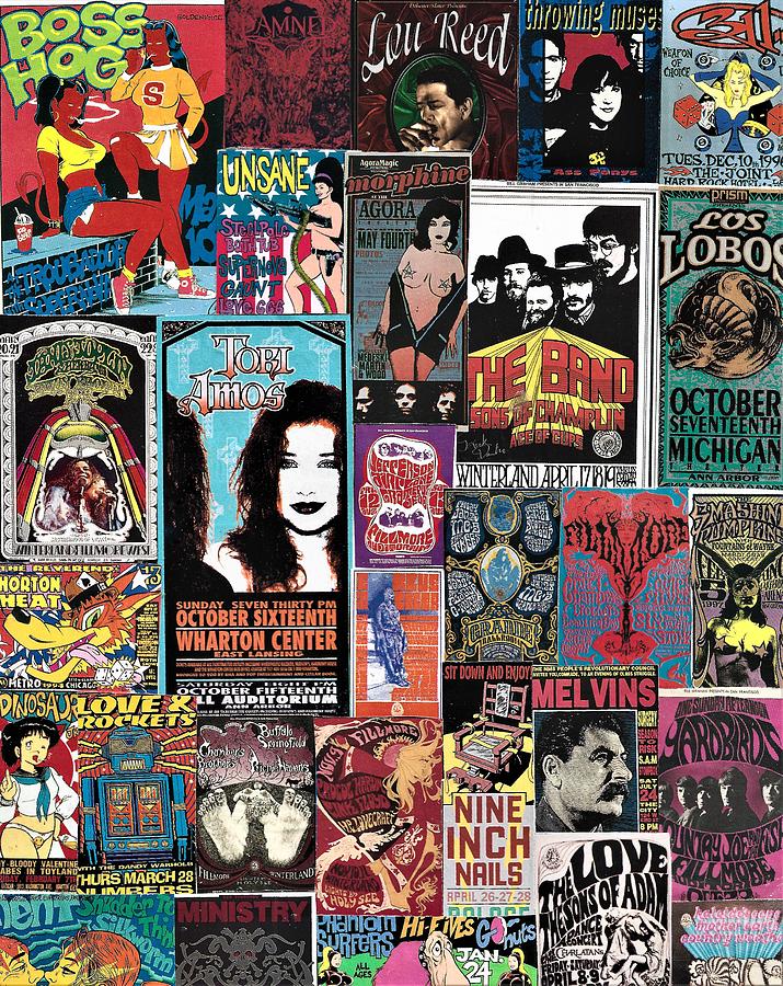 Classic Rock Poster Collage Painting By Doug Siegel Fine Art America