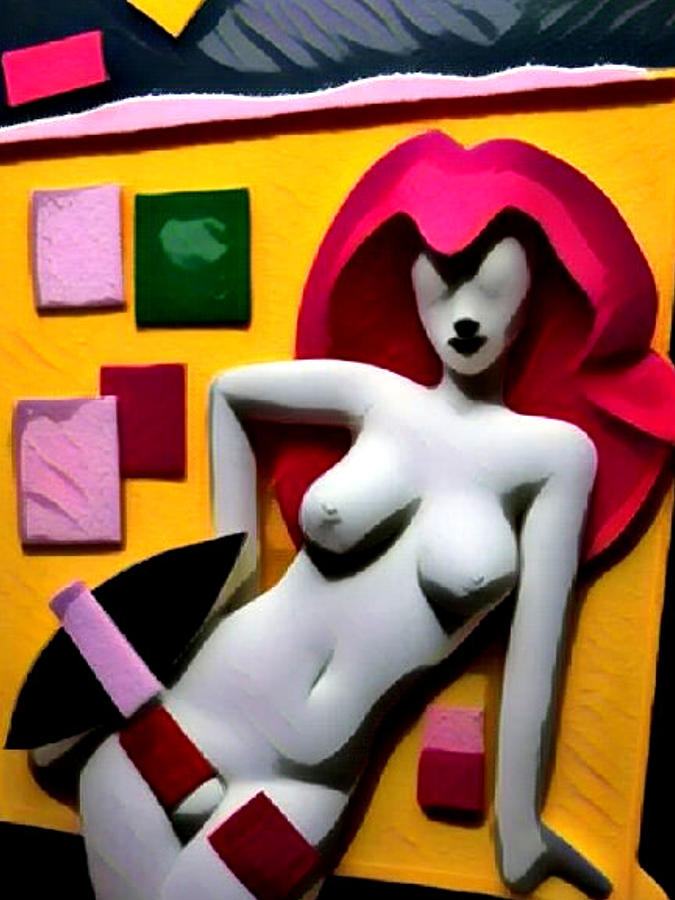 Claymation Nude Pinup Redhead Mixed Media By Whitney Ervin Fine Art