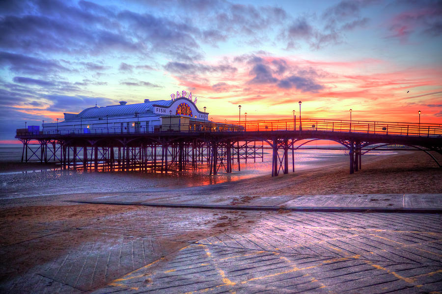 Cleethorpes Pier Stunning Beach Sunrise Photograph By Paul Thompson