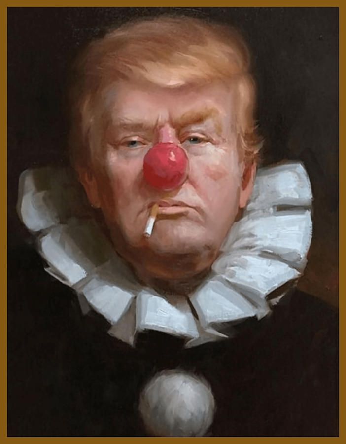 Clown President Donald Trump Canvas Print Painting By Georgia Tina