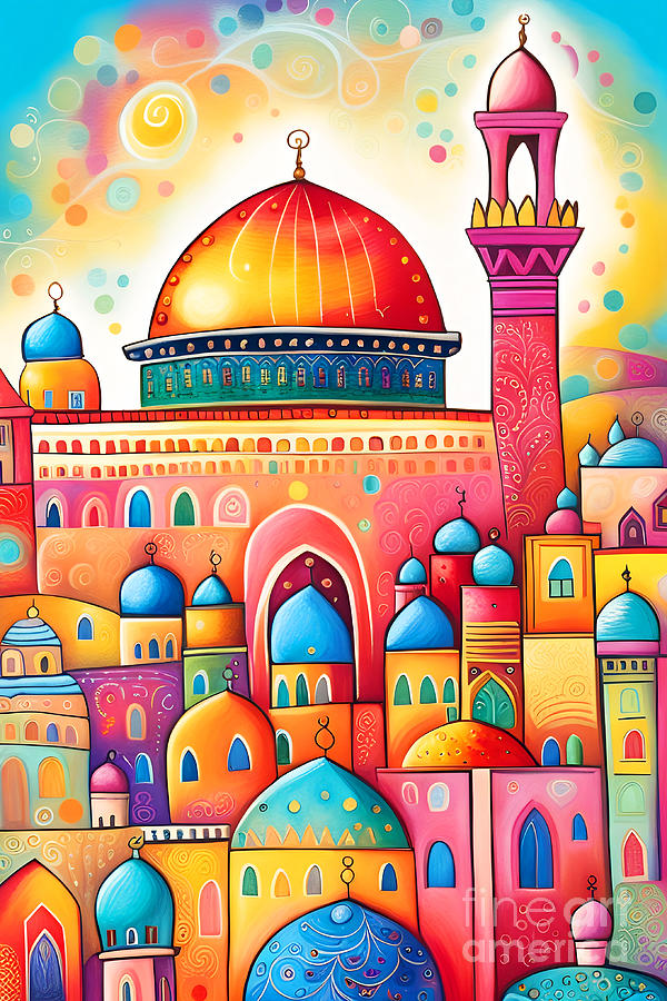 Colorful Jerusalem XXV Digital Art By Munir Alawi Fine Art America