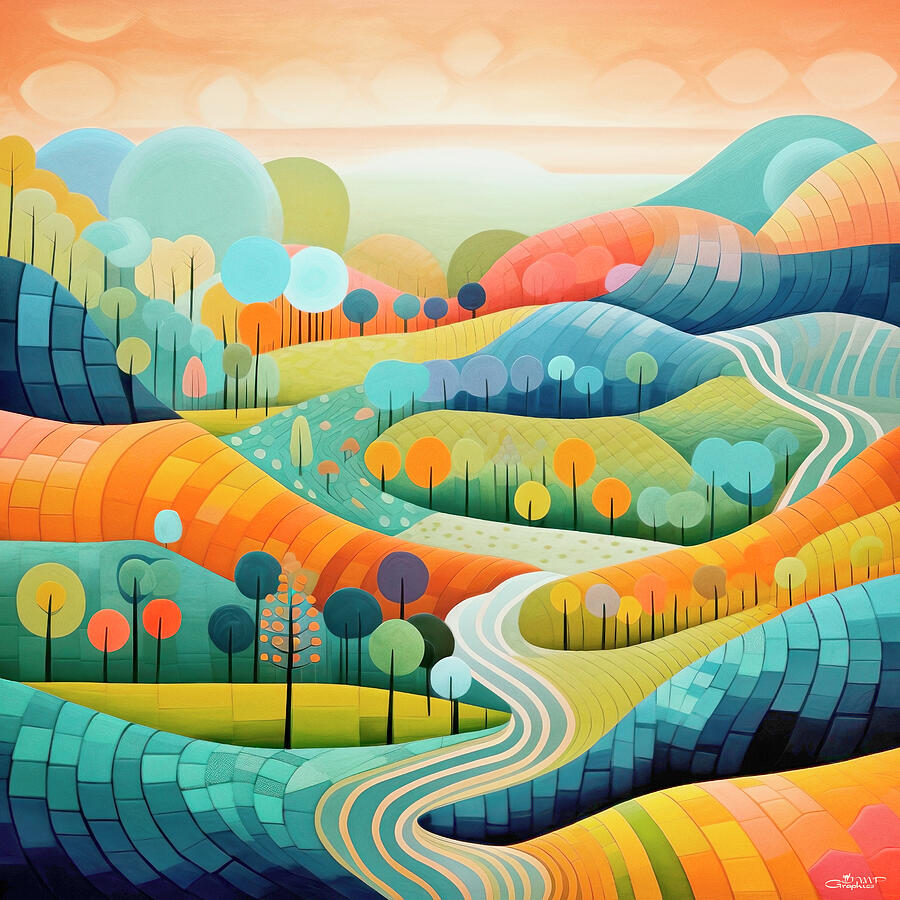 Colorful Landscape Digital Art By Jutta Maria Pusl Pixels