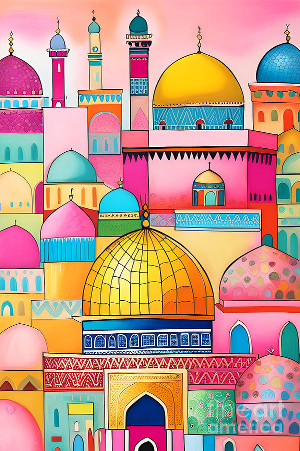 Colorful Mosques I Digital Art By Munir Alawi Fine Art America