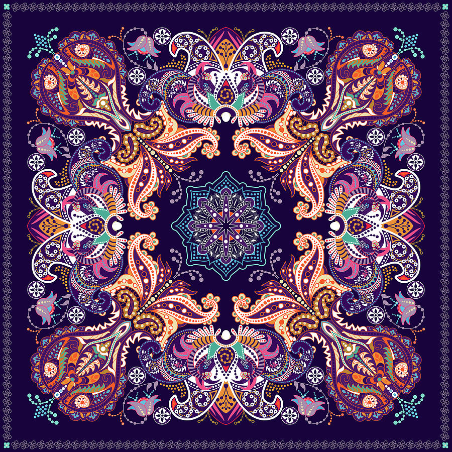 Colorful Paisley Pattern Mixed Media By Julien Fine Art America