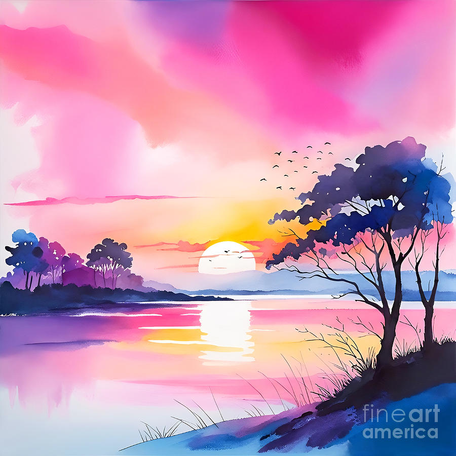 Colorful Sunraise Iv Painting By Munir Alawi Fine Art America