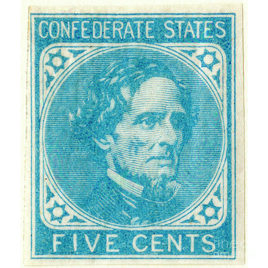 Confederate Postage Stamp Cent Blue M Photograph By Historic