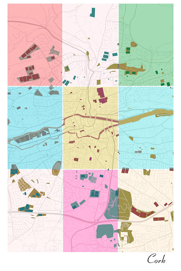 Cork Ireland City Map Pop Art 001 Digital Art By Dandi Studio Fine