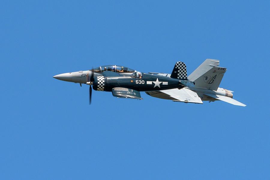 Corsair And Super Hornet Flight Photograph By Liza Eckardt Fine Art