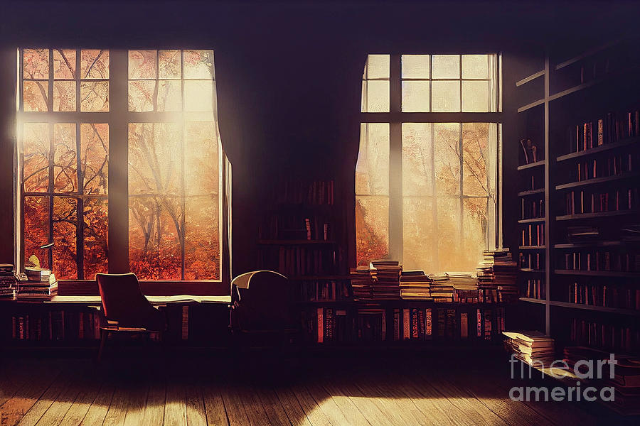 Cozy Libray Digital Art By Billy Bateman Pixels