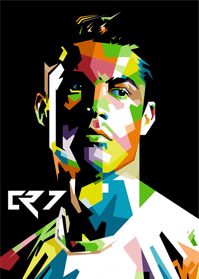 Cristiano Ronaldo Pop Art Poster MK STUDIO Tapestry Textile By Brian