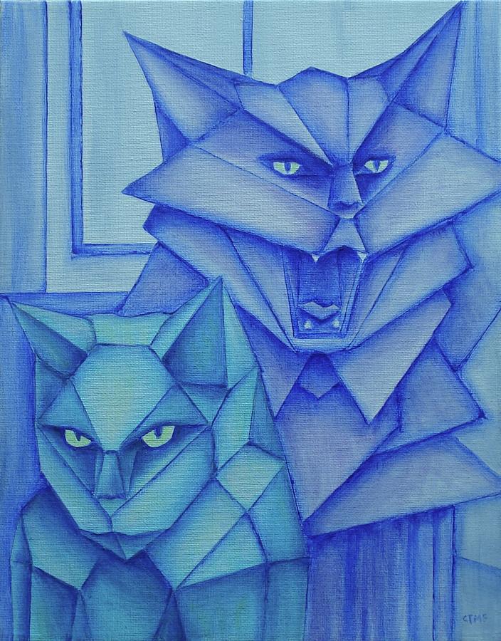 Cubist Cats Painting By Christine McWilliams Fine Art America