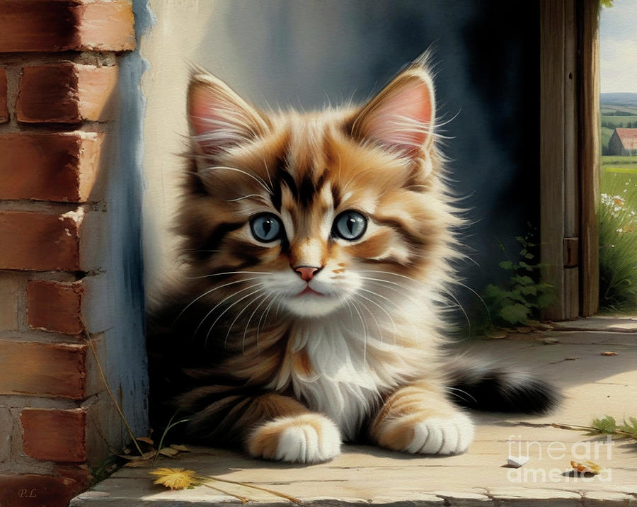 Cute Kitten Painting By Pavel Lukashin Fine Art America