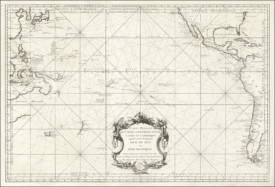 Depot De La Marine Title Carte Reduite Des Mers Comprises Entre L Asie