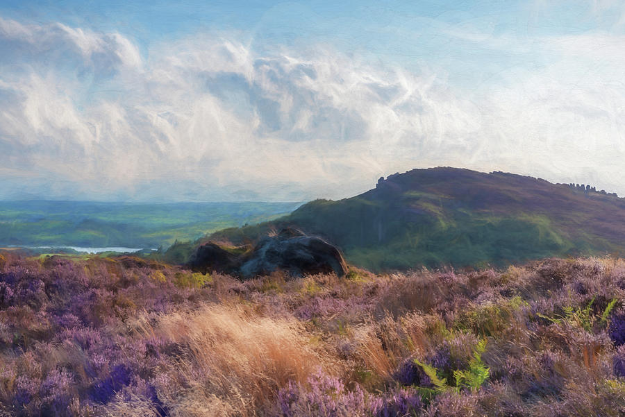 Digital Oil Painting Of The Roaches Hen Cloud And Ramshaw Rocks