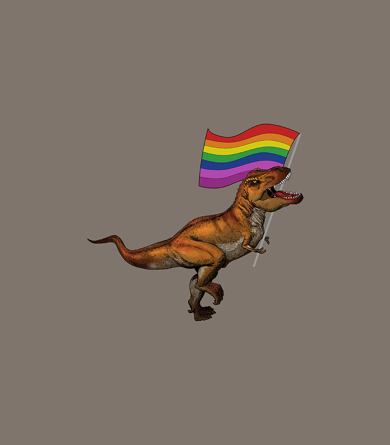 Dinosaur Gay Pride LGBT Rainbow Flag Lesbian Trex Digital Art By Brodhz