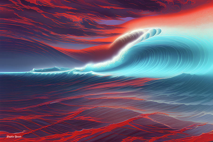 Distant Waves Digital Art By Stephen Younts Fine Art America