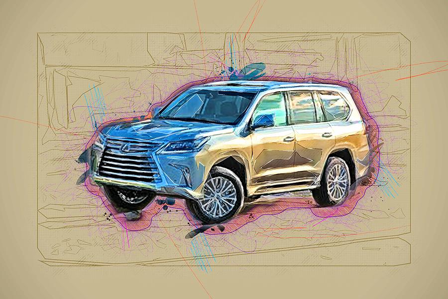 Drawing Lexus Lx Suvs Cars Luxury Japanese Colorful Abstract