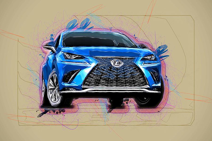 Drawing Lexus Nx Facelift Blue Japanese Crossovers Colorful