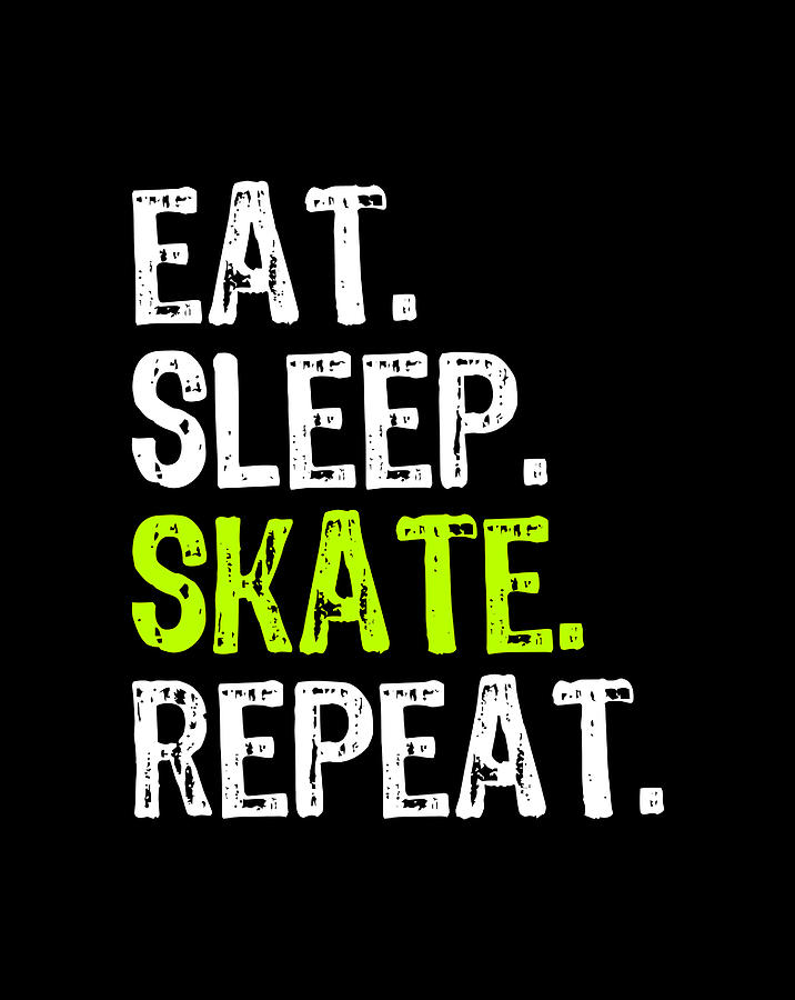 Eat Sleep Skate Repeat Skating Skater Ice Roller Funny Gift Drawing By