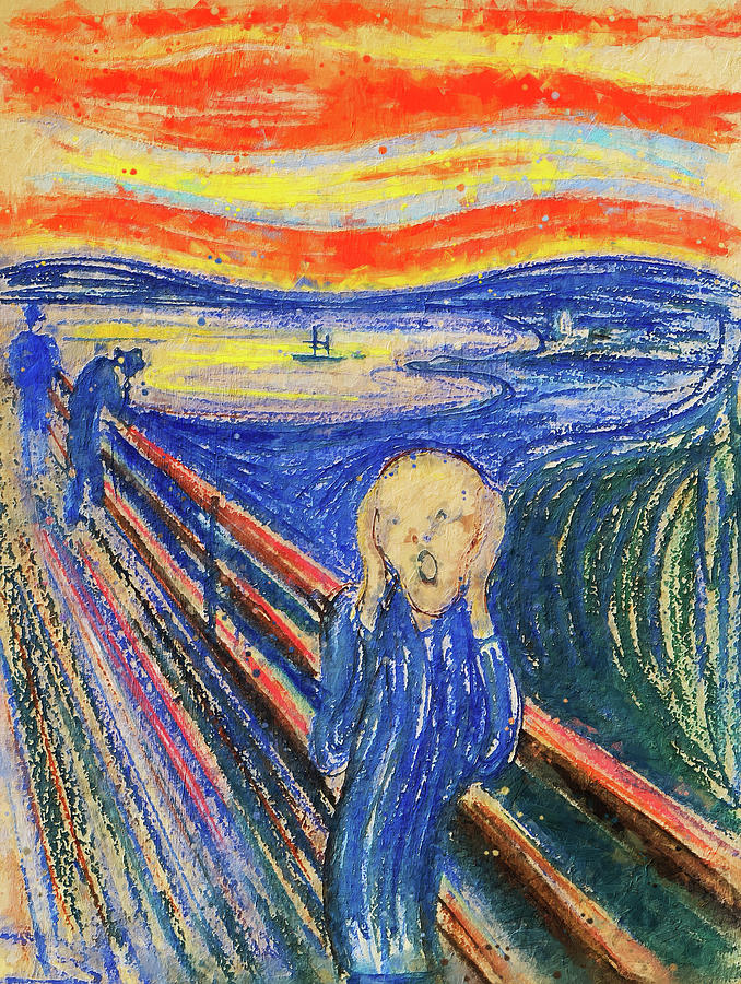 Edvard Munch The Scream Oil Painting Remake Art Version Painting By