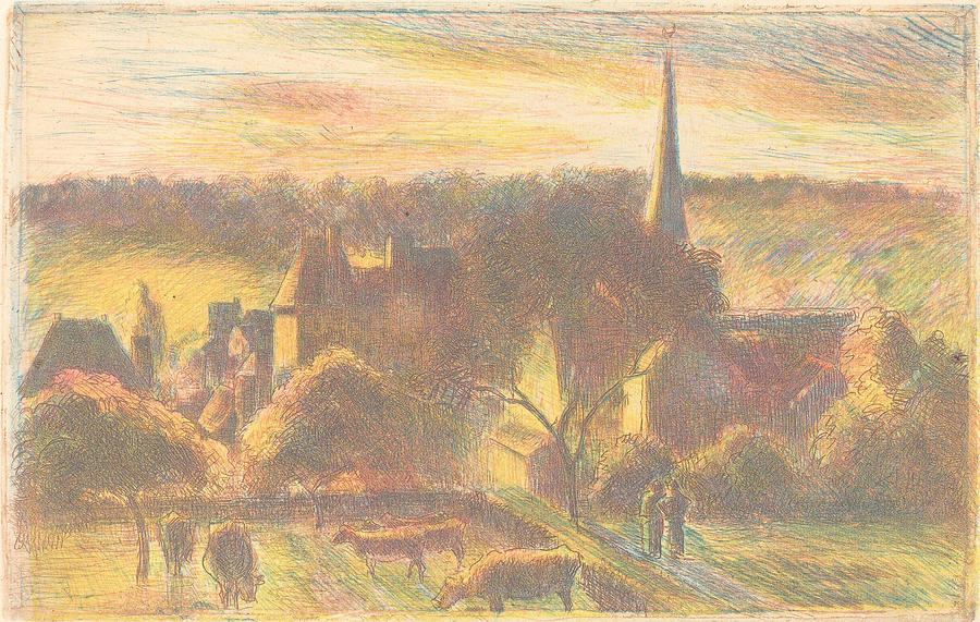 Eglise Et Ferme D Ragny A Church And Farm At Ragny Painting By Camille