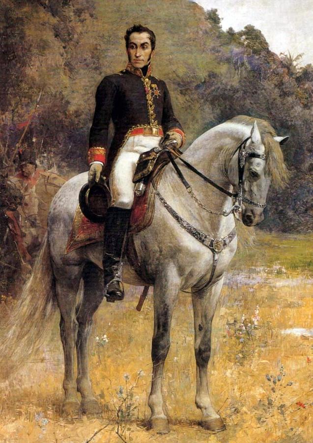 Equestrian Portrait Of Simon Bolivar Or Bolivar En Carabobo Painting By