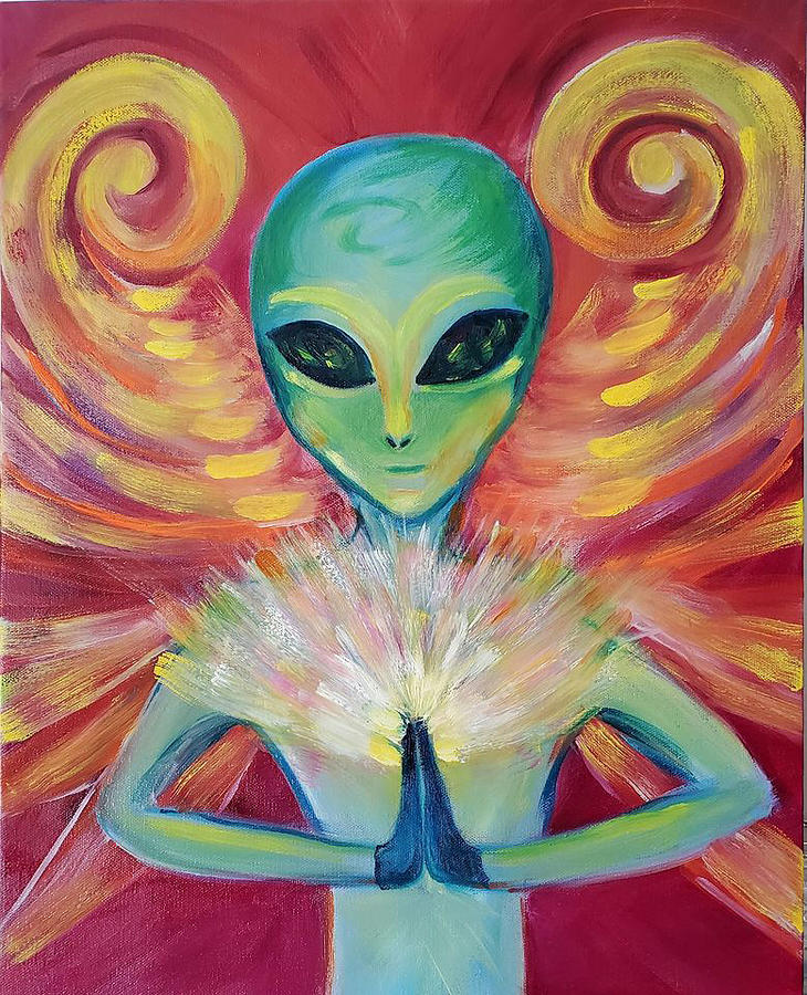 ET Praying Mantis Painting By Jeanne Lloyd Fine Art America