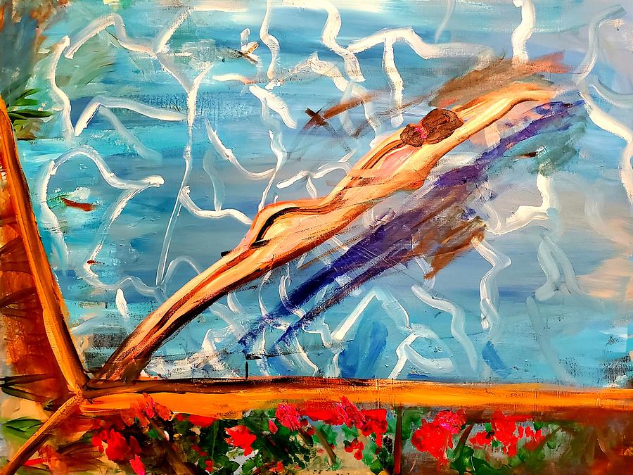 Expressionist Swimmer Painting By Toby Gotesman Schneier Fine Art America