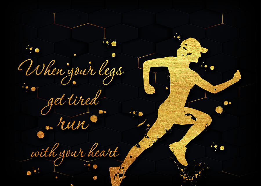 Female Runner Watercolor Print Running Quote When Your Legs Get Tired