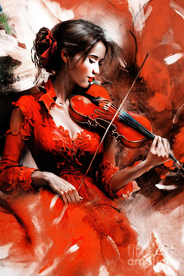 Female Violin Player Art 0005 Painting By Gull G Fine Art America