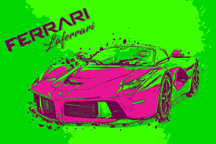 Ferrari Laferrari Pop Art Digital Art By Black Gryphon Fine Art America