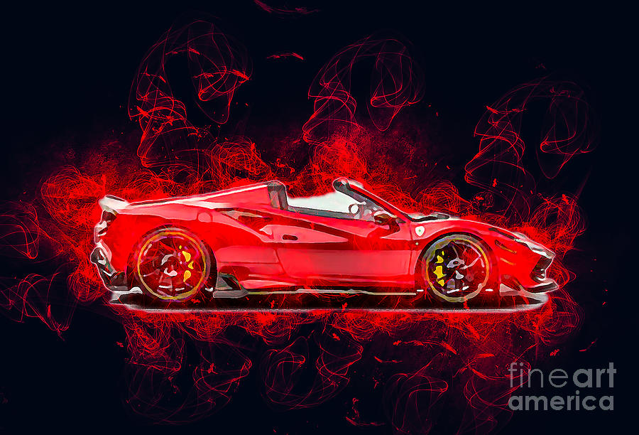 Ferrari Tuning Side Red Metallic Cabriolet Mansory F8 Spider 2022 Cars