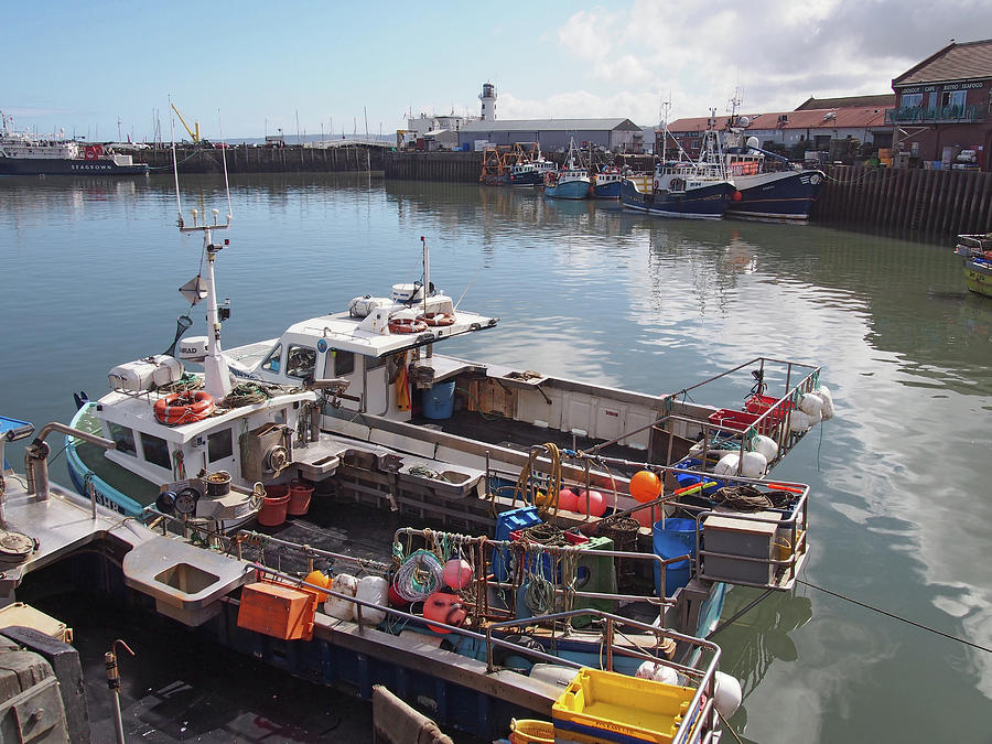 Fishing Boats In Scarborough Harbour Photograph By Philip Openshaw Pixels