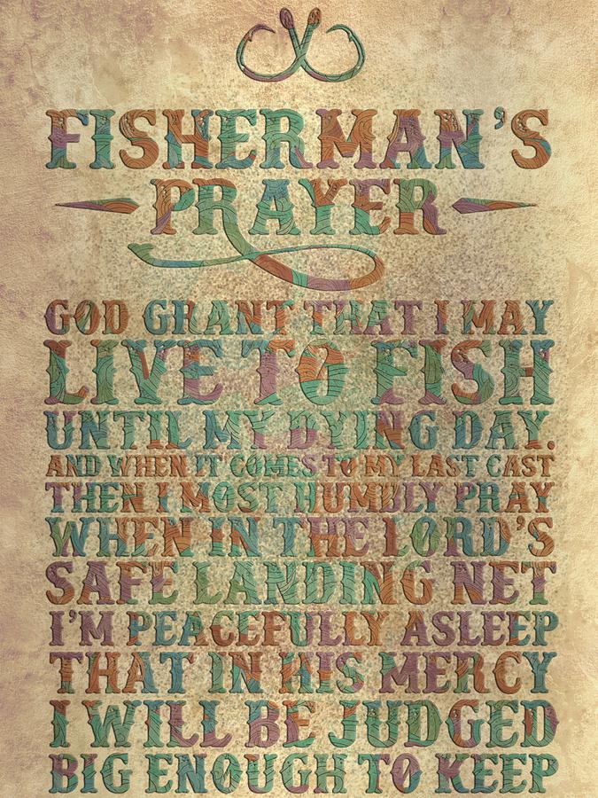 Fishing Fish Fishermans Prayer Fisher Hook Digital Art By Grover