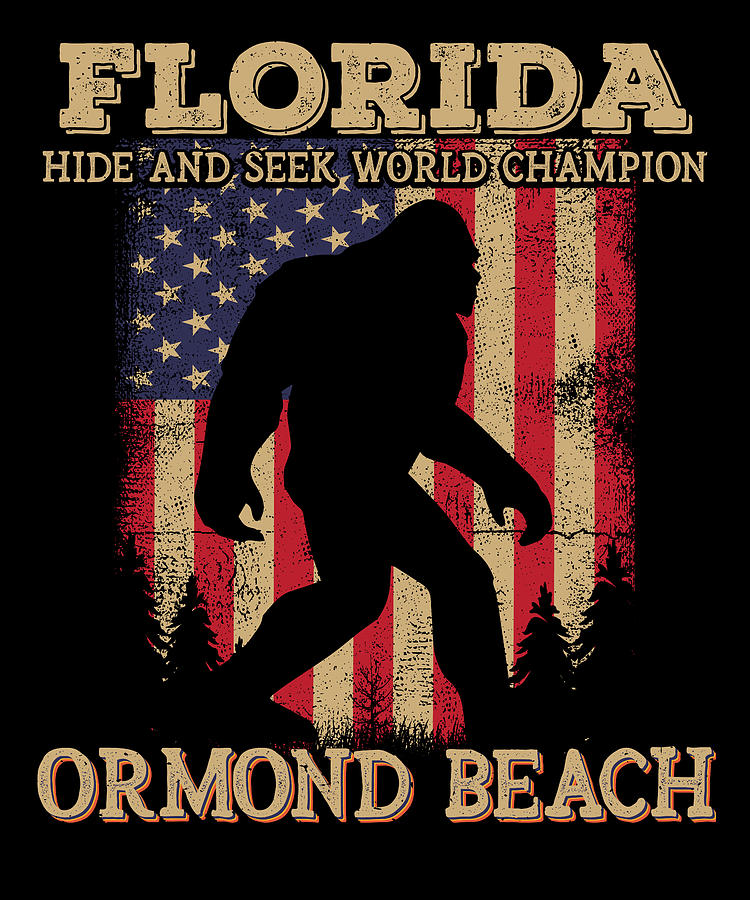 Florida Ormond Beach Bigfoot Usa Flag Sasquatch Lovers Digital Art By