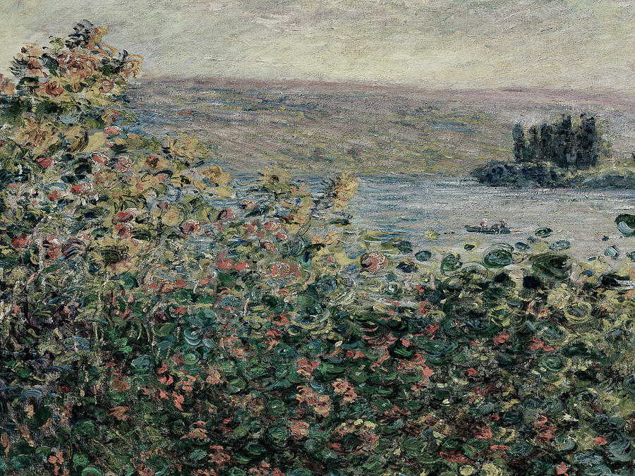 Flower Beds At Vetheuil By Claude Monet 1881 Painting By Public Art