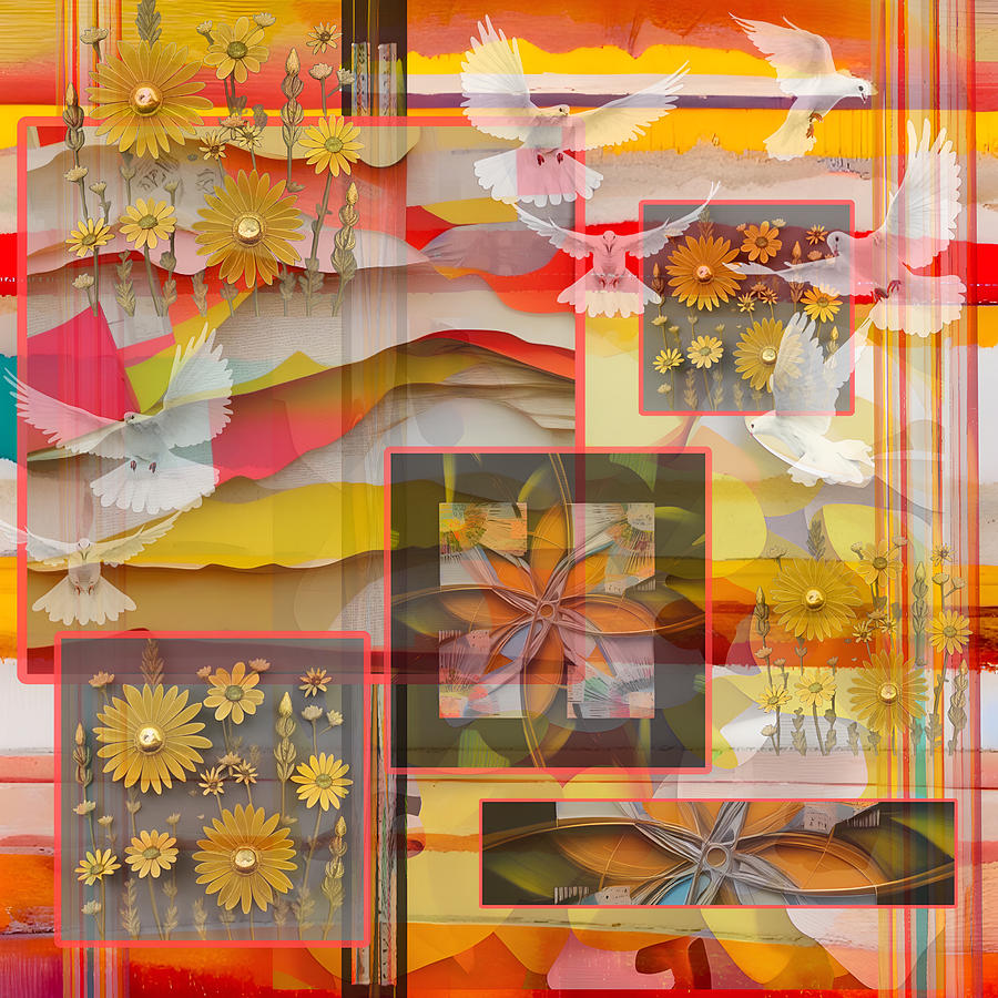 Flowers And Flight Digital Collage Digital Art By Dana Roper Fine Art