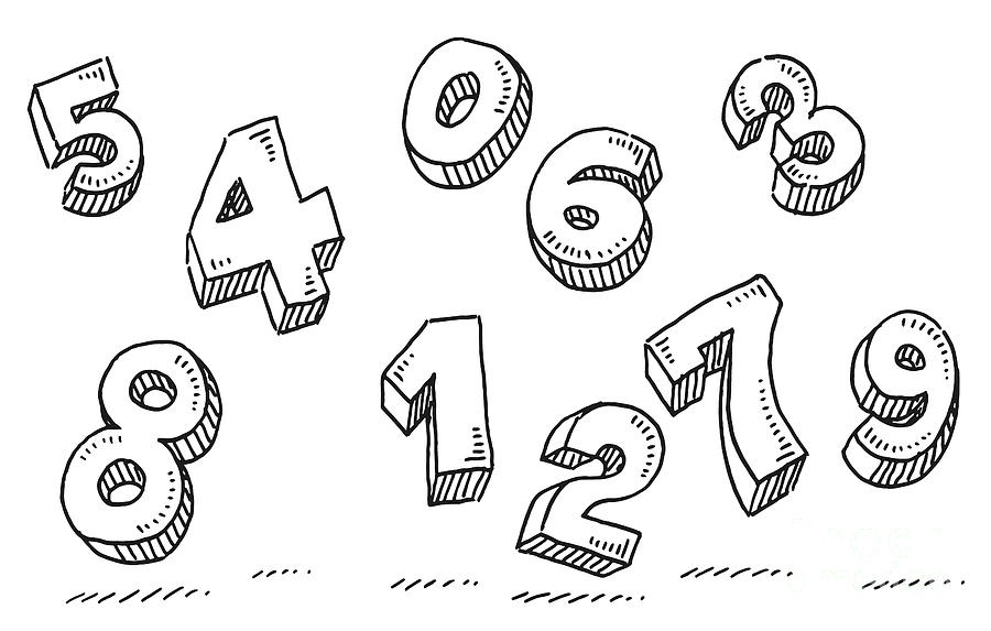 Flying Numbers Drawing Drawing By Frank Ramspott Pixels