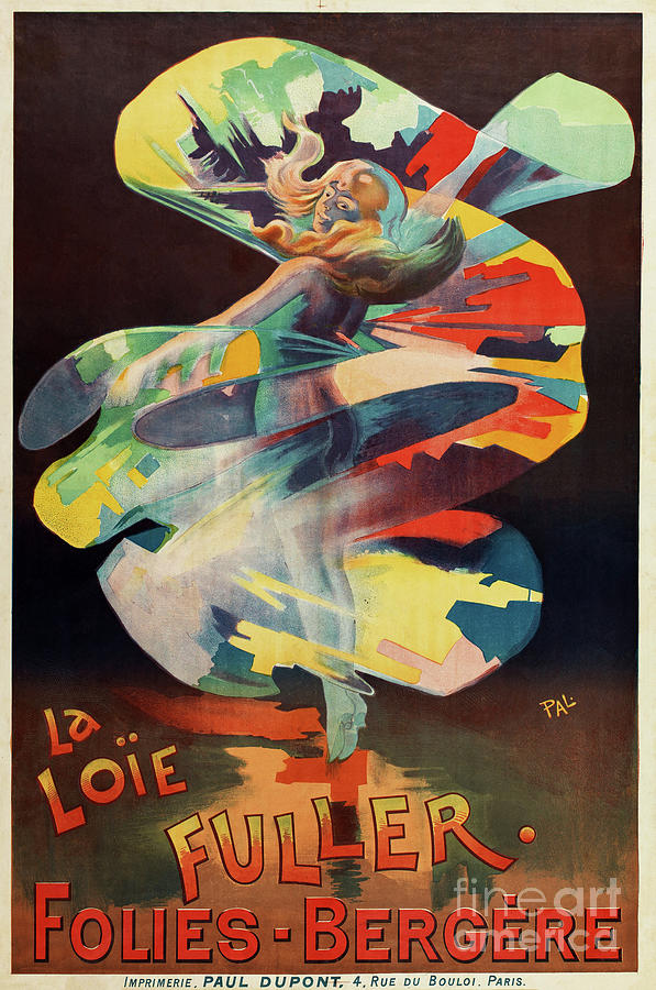 FOLIES BERGERE La Loie Fuller French Theater Art Nouveau Poster By PAL